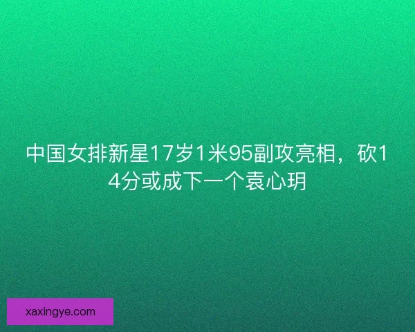 中国女排新星17岁1米95副攻亮相，砍14分或成下一个袁心玥
